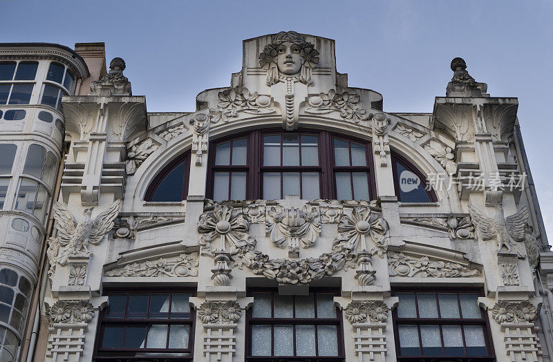 建筑师Antonio Lopez Hernandez在Plaza de Lugo的现代主义建筑在西班牙加利西亚Coruña